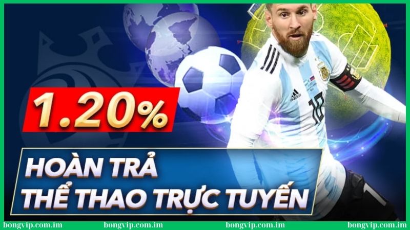 Khuyến mãi Hoàn trả thể thao 1.2% tại Bongvip